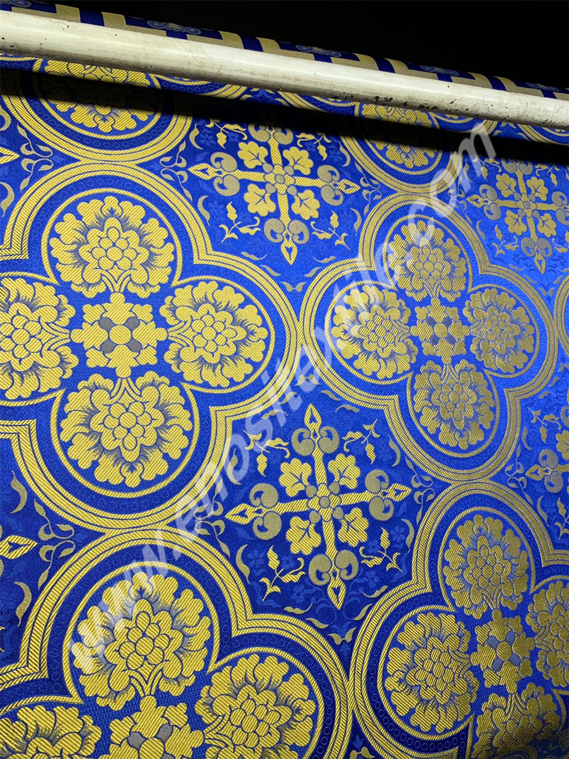 KL-012 Dark Blue-Gold Brocade Fabrics